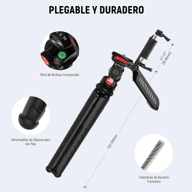 Trípode Flexible Neewer TP36 con Bola y Control Remoto 3