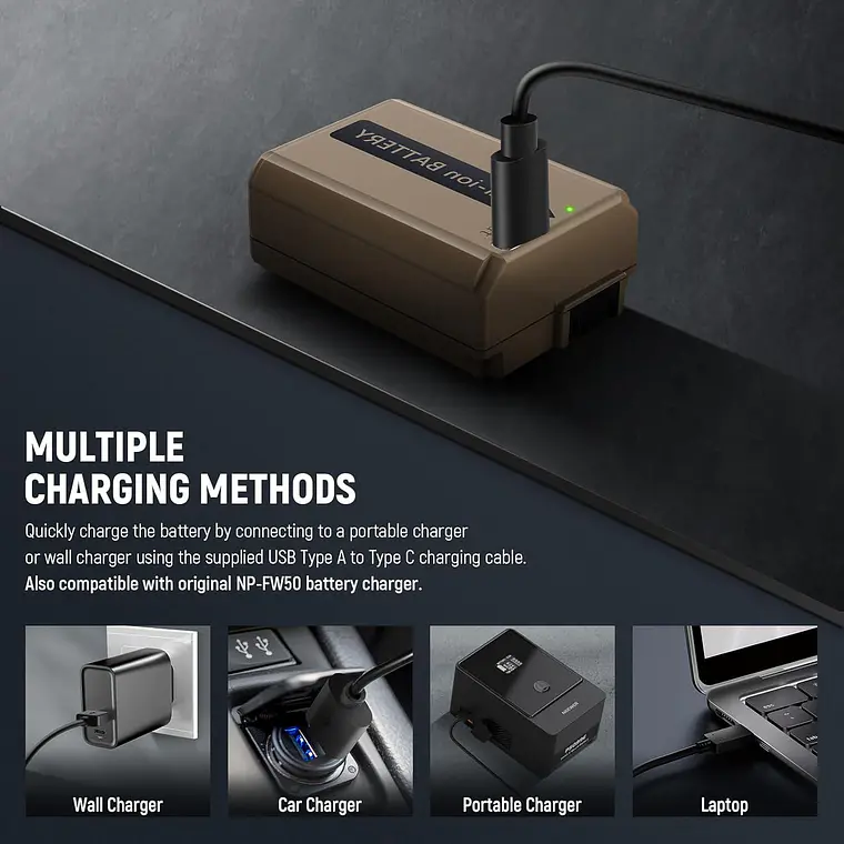 Batería Neewer TNP-FW50 1030mAh con Puerto USB-C 3