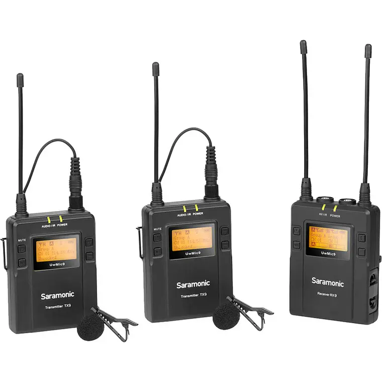 Micrófonos inalámbricos Saramonic UwMic9 Kit 2 (2 TX9 + 1 RX9) UHF 1