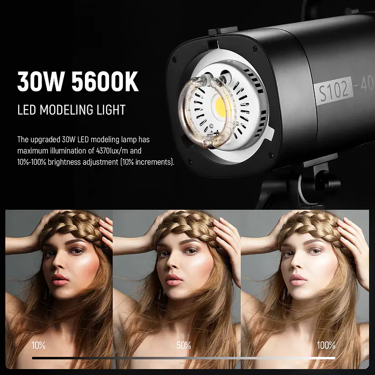 Kit de flash monolight de estudio Neewer S102-400W 3