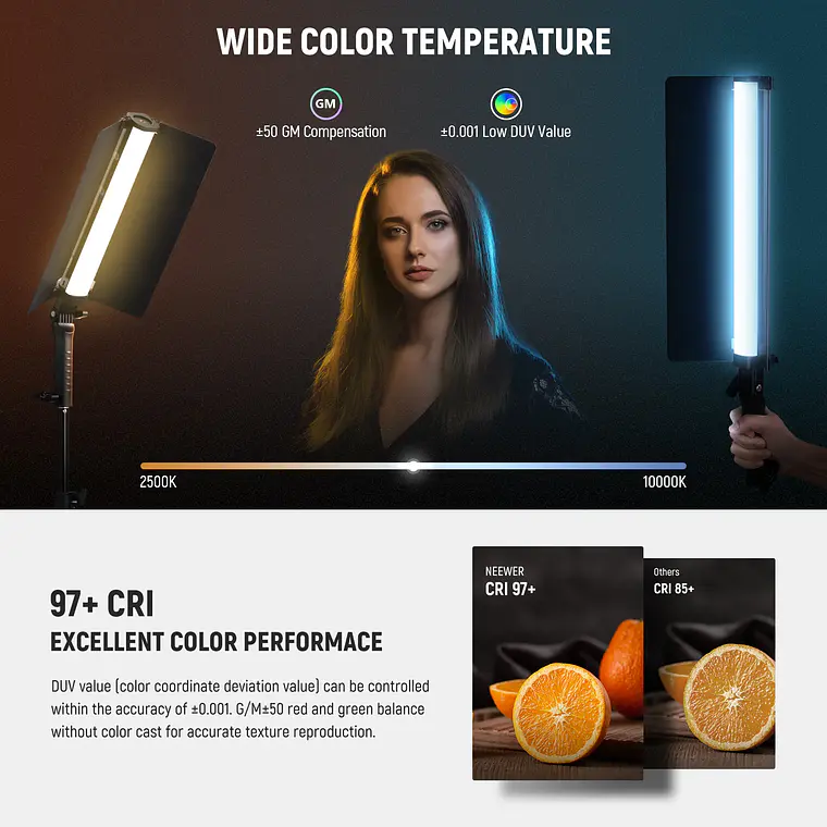 Tubo de luz LED Neewer RGB2 de 40 cm con puerta metálica 8