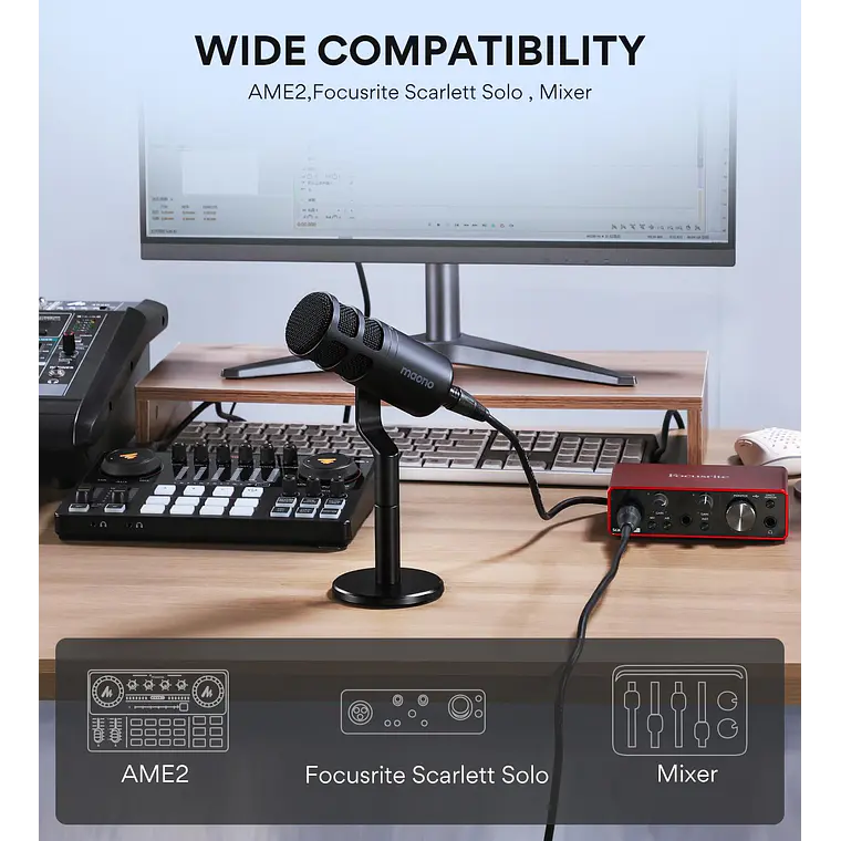 Micrófono Dinámico Maono PD100 XLR 6