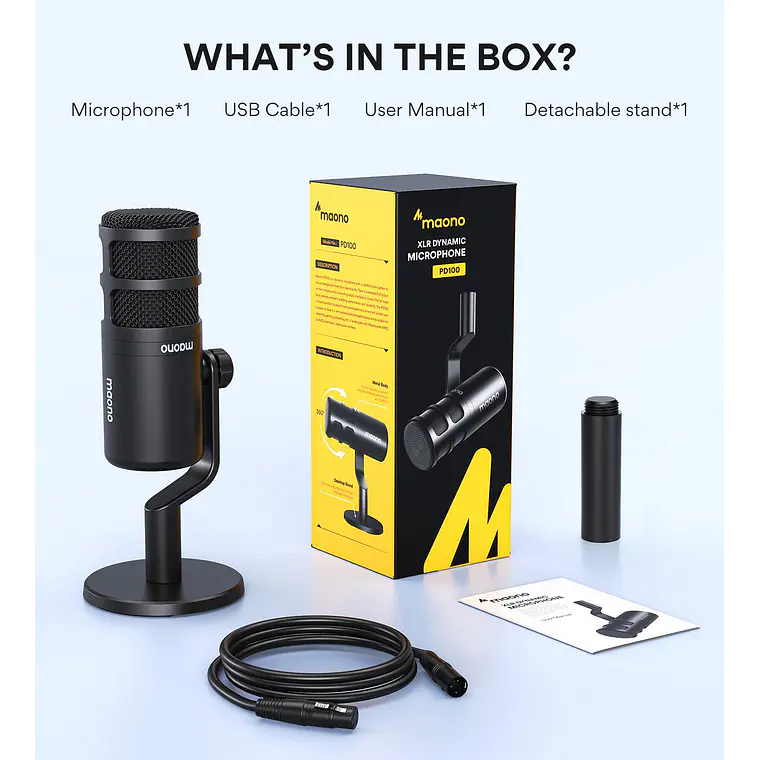 Micrófono Dinámico Maono PD100 XLR 9