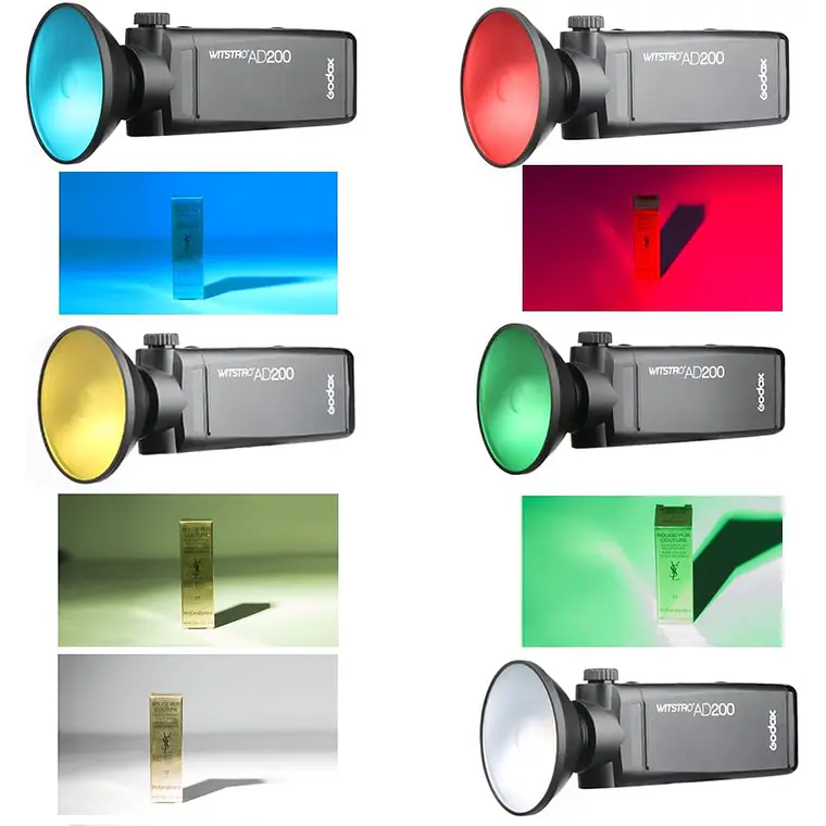 Mini Reflector Godox con Filtros de Colores - para AD200 4