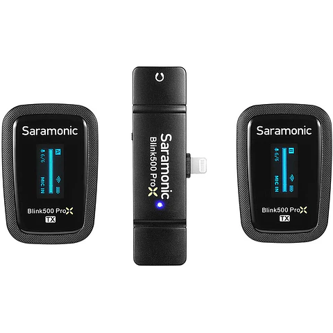 Micrófono inalámbrico Saramonic Blink 500 ProX B4 con 2 transmisores y receptor Lightning para iOS