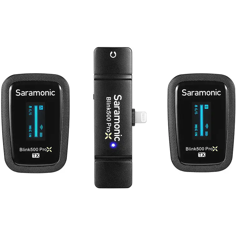 Micrófono inalámbrico Saramonic Blink 500 ProX B4 con 2 transmisores y receptor Lightning para iOS 1