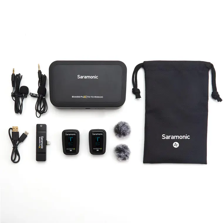 Micrófono inalámbrico Saramonic Blink 500 ProX B4 con 2 transmisores y receptor Lightning para iOS 3
