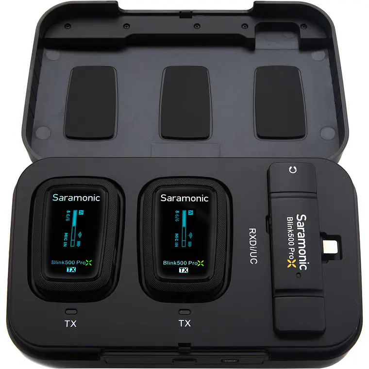 Micrófono inalámbrico Saramonic Blink 500 ProX B4 con 2 transmisores y receptor Lightning para iOS 10