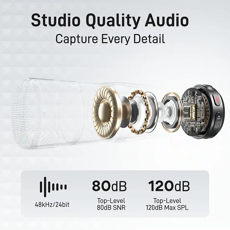 Micrófonos Inalámbricos Maono Wave T5 para cámaras con case de carga 6