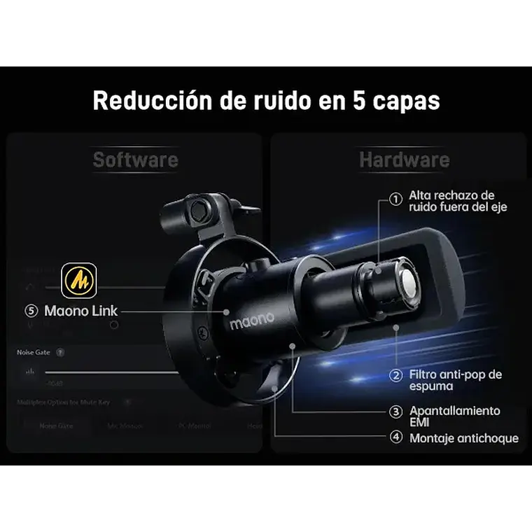 Micrófono Dinámico Maono PD300X USB/XLR para Podcasting 4