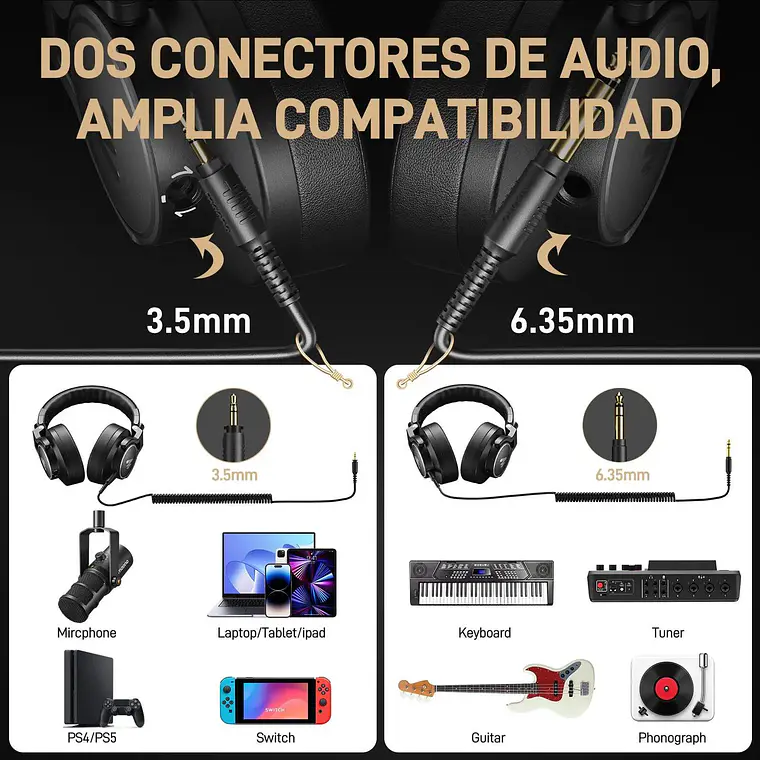 Audífonos de Estudio Maono MH700 para Monitoreo Profesional 6