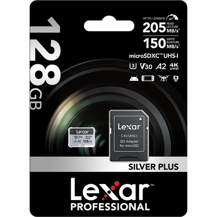 Memoria lexar 128GB MICRO SDXC SIL.PLUS UHS-I V30 5