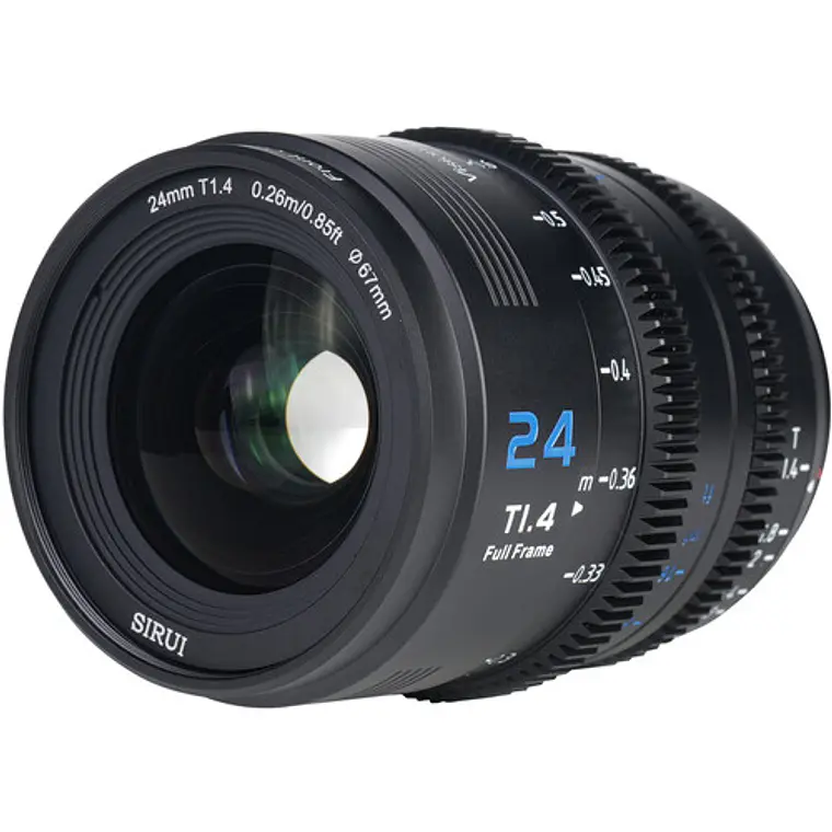Lente de cine Sirui VP-1 Vision Prime de 24 mm T1.4 3