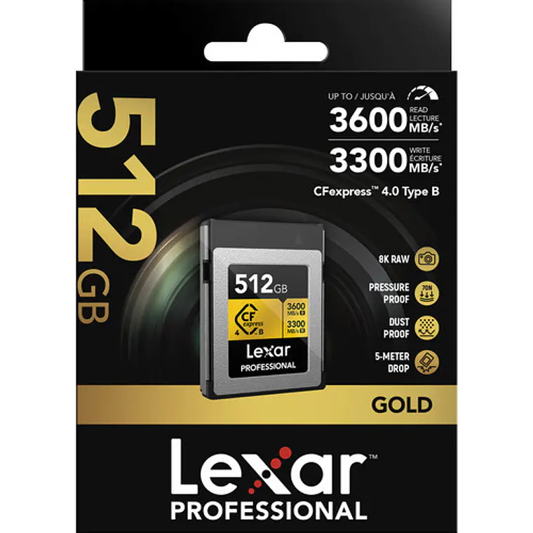 Tarjeta de memoria Lexar GOLD CFexpress 4.0 tipo B de 512 GB 6