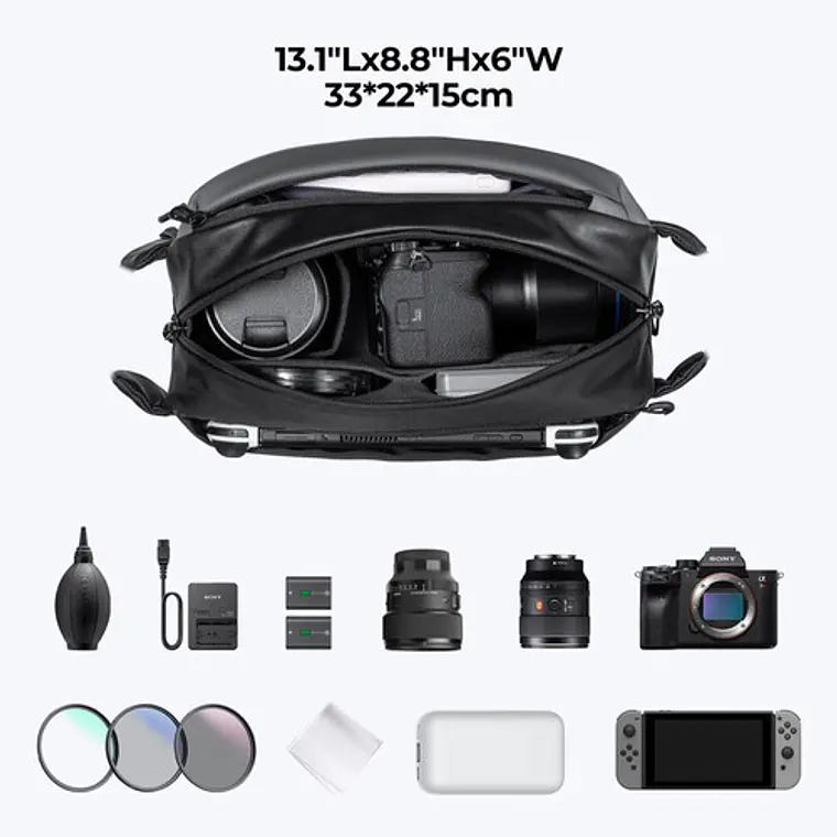 Bolso bandolera K&F Concept Alpha - Plateado 6