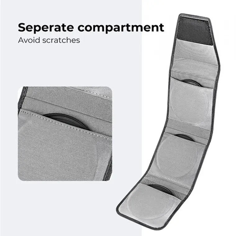 Estuche de 3 bolsillos K&F para filtros circulares 4