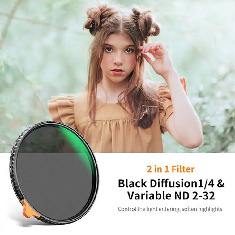 Filtro K&F Concept Black Mist 1/4 + ND2-ND32 de 72 mm 3