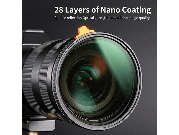 Filtro K&F Concept Black Mist 1/4 + ND2-ND32 de 82mm