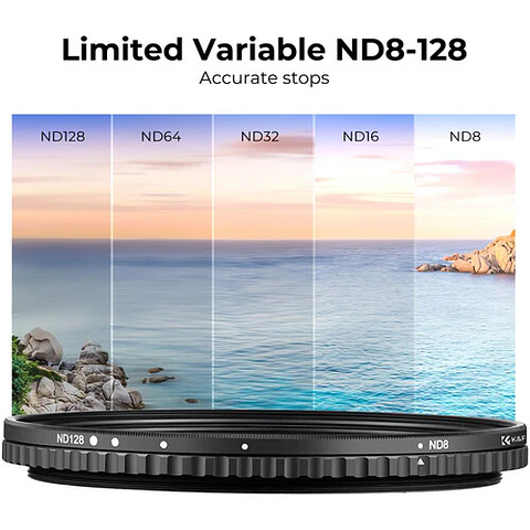 Filtro VND K&F Concept Nano-X ND8-ND128 de 62 mm