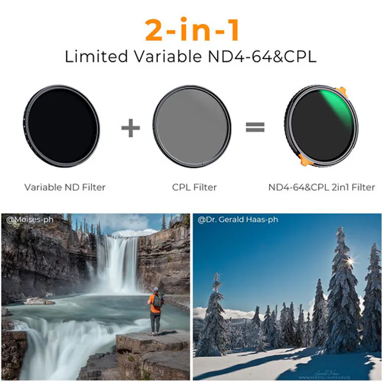 Filtro VND+CPL K&F Concept Nano-X ND4-ND64 de 77 mm 3