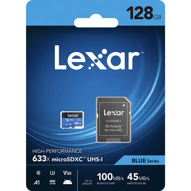 Tarjeta de Memoria Micro SD Lexar 128GB 633x UHS-I 7