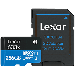 Tarjeta de Memoria Micro SD Lexar 256GB 633X UHS-I