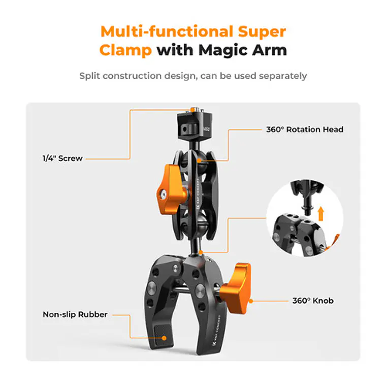 Super Clamp K&F Concept MS13 con Brazo Mágico 5