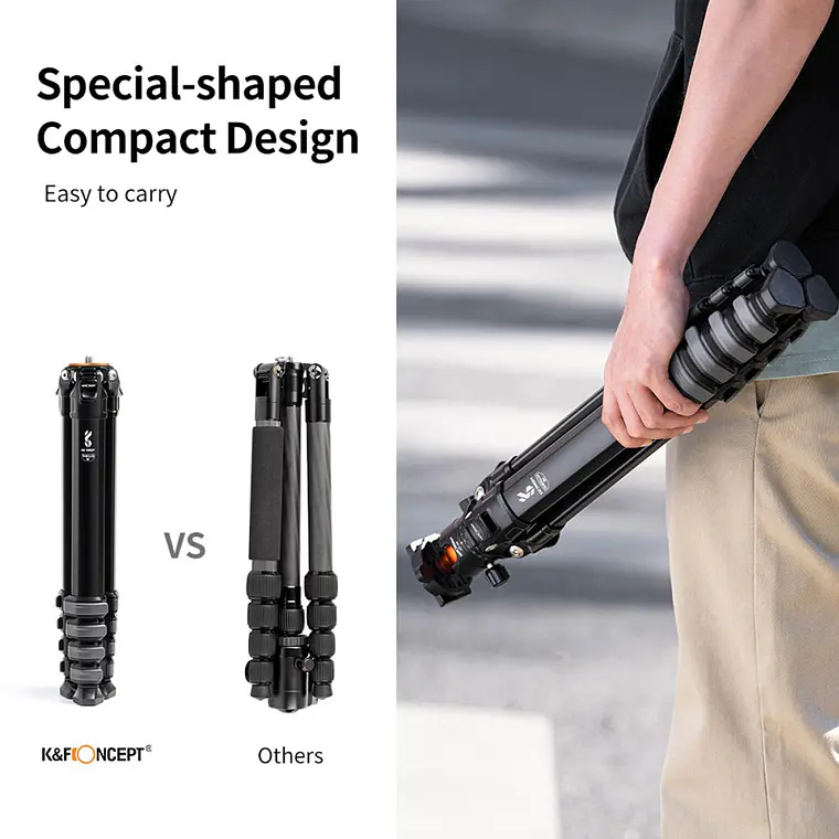 Trípode de Aluminio K&F Concept Traveller M1 5