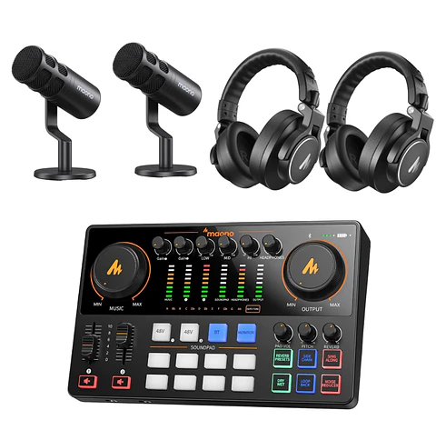 Kit de podcast Maono PD100 para 2 personas