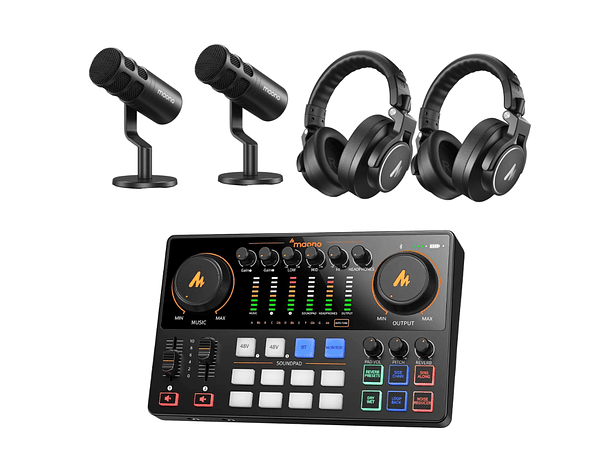 Kit de podcast Maono PD100 para 2 personas