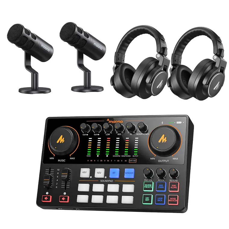 Kit de podcast Maono PD100 para 2 personas 1