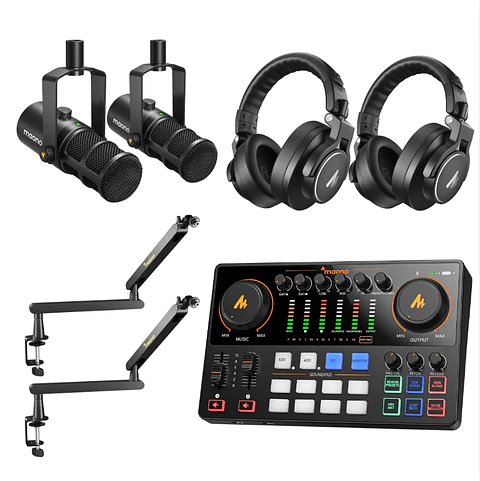 Kit de podcast Maono profesional PD400x para dos personas