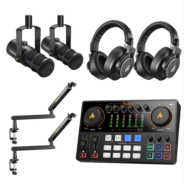 Kit de podcast Maono profesional PD400x para dos personas 1