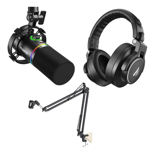 Kit Streaming Micrófono PD200x + Audífonos Mh700 + Brazo Ba20 