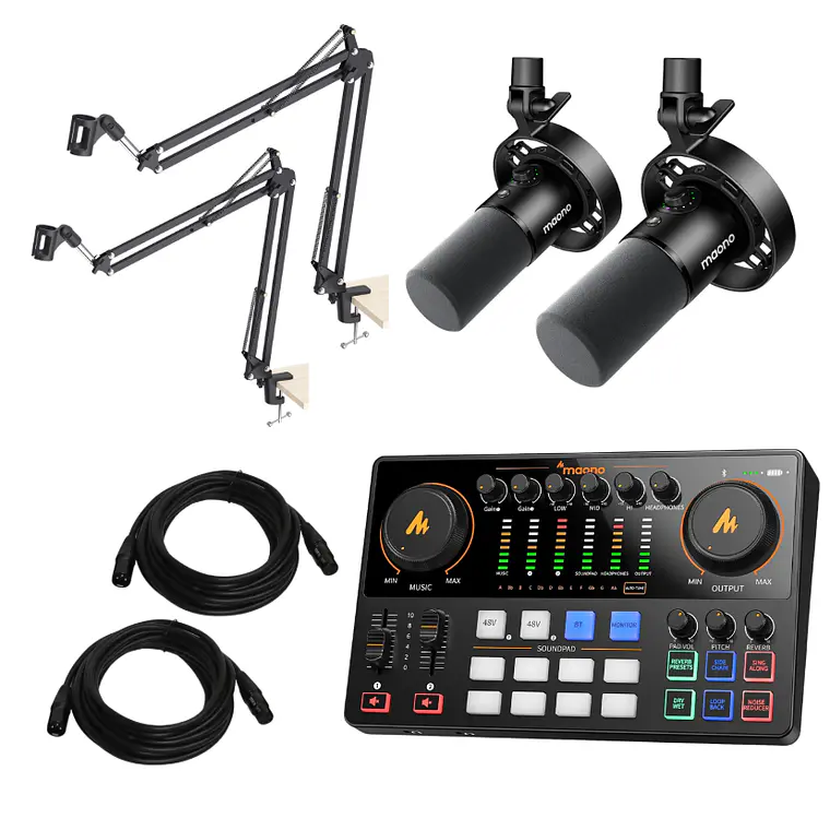 Kit para podcast Maono Profesional PD300X para 2 personas  1