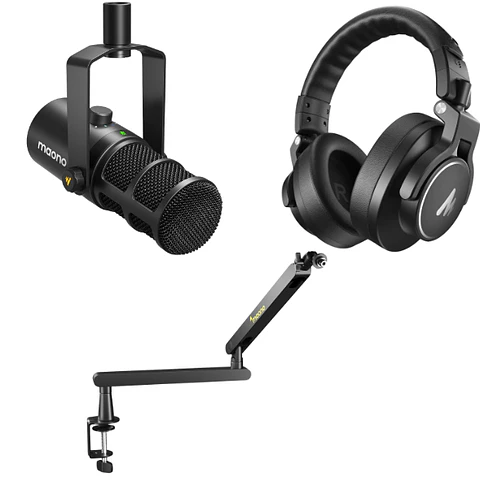 Kit Streaming Profesional Maono Microfono PD400x + Audífonos Mh700 + Brazo Ba92 