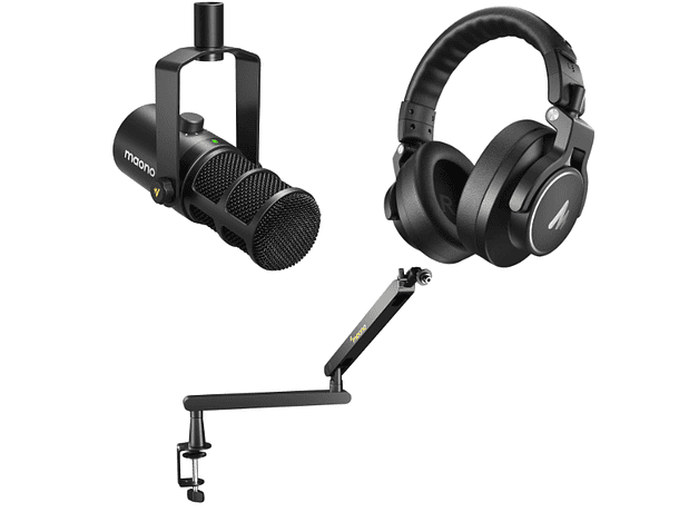 Kit Streaming Profesional Maono Microfono PD400x + Audífonos Mh700 + Brazo Ba92 