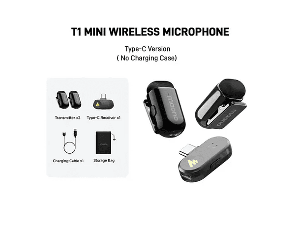 Microfono Lavalier Maono Wave T1 Mini Doble USB-C