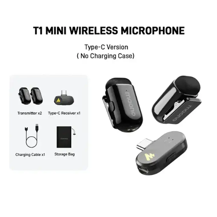 Microfono Lavalier Maono Wave T1 Mini Doble USB-C 2