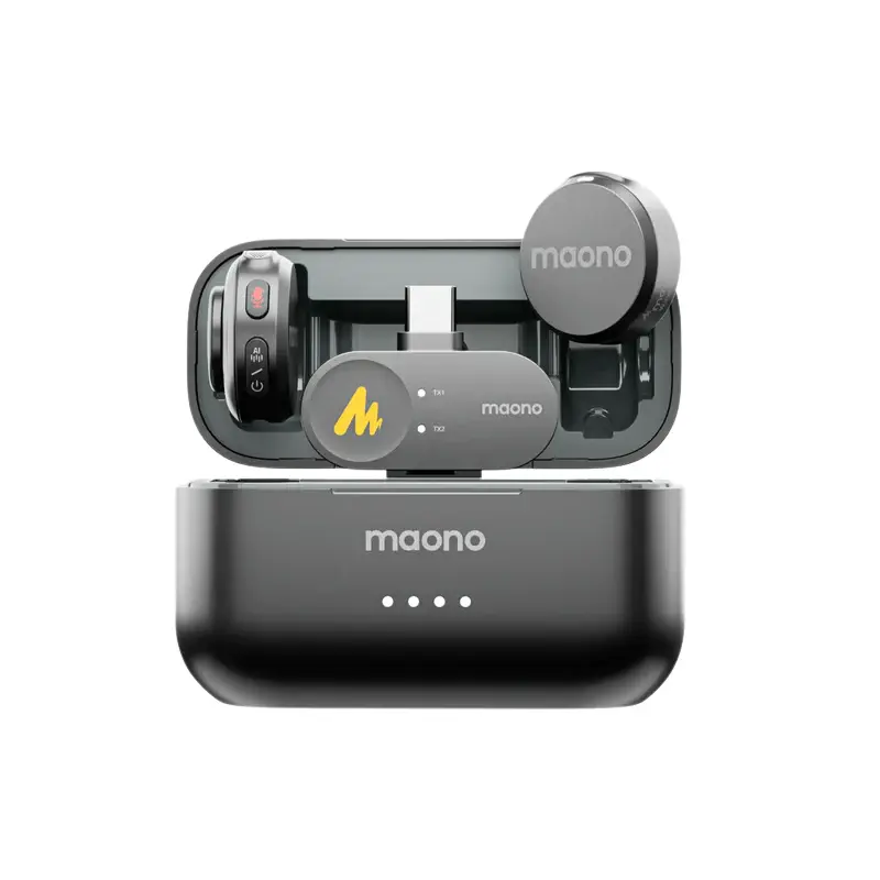 Micrófonos Inalámbricos Maono Wave T5 para USB-C con case de carga 1