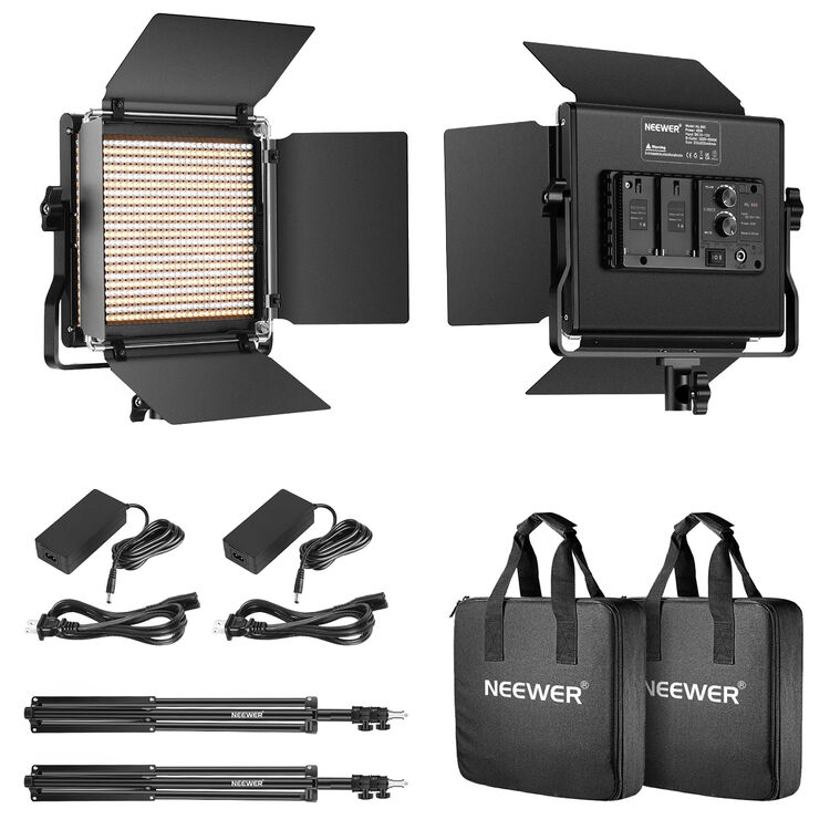 Kit LED Bicolor Neewer NL660 con 2 Luces con Soportes 9