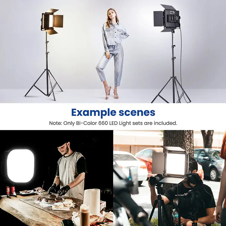 Kit LED Bicolor Neewer NL660 con 2 Luces con Soportes 7
