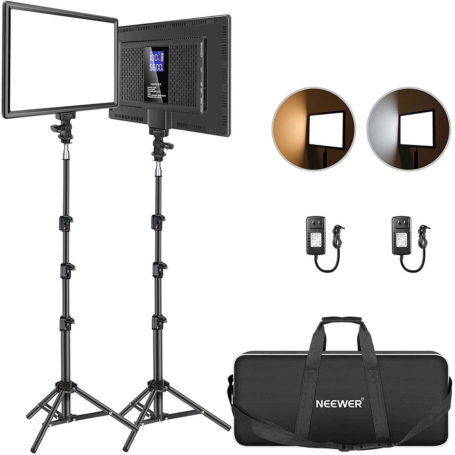 Kit de Panel Neewer NL-192AI de Luz LED Bicolor 1