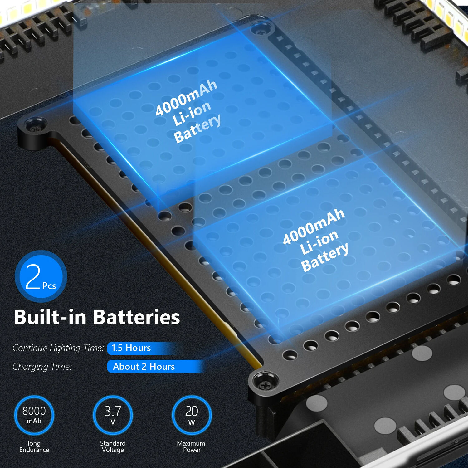 Kit de Panel Neewer NL-192AI de Luz LED Bicolor 3
