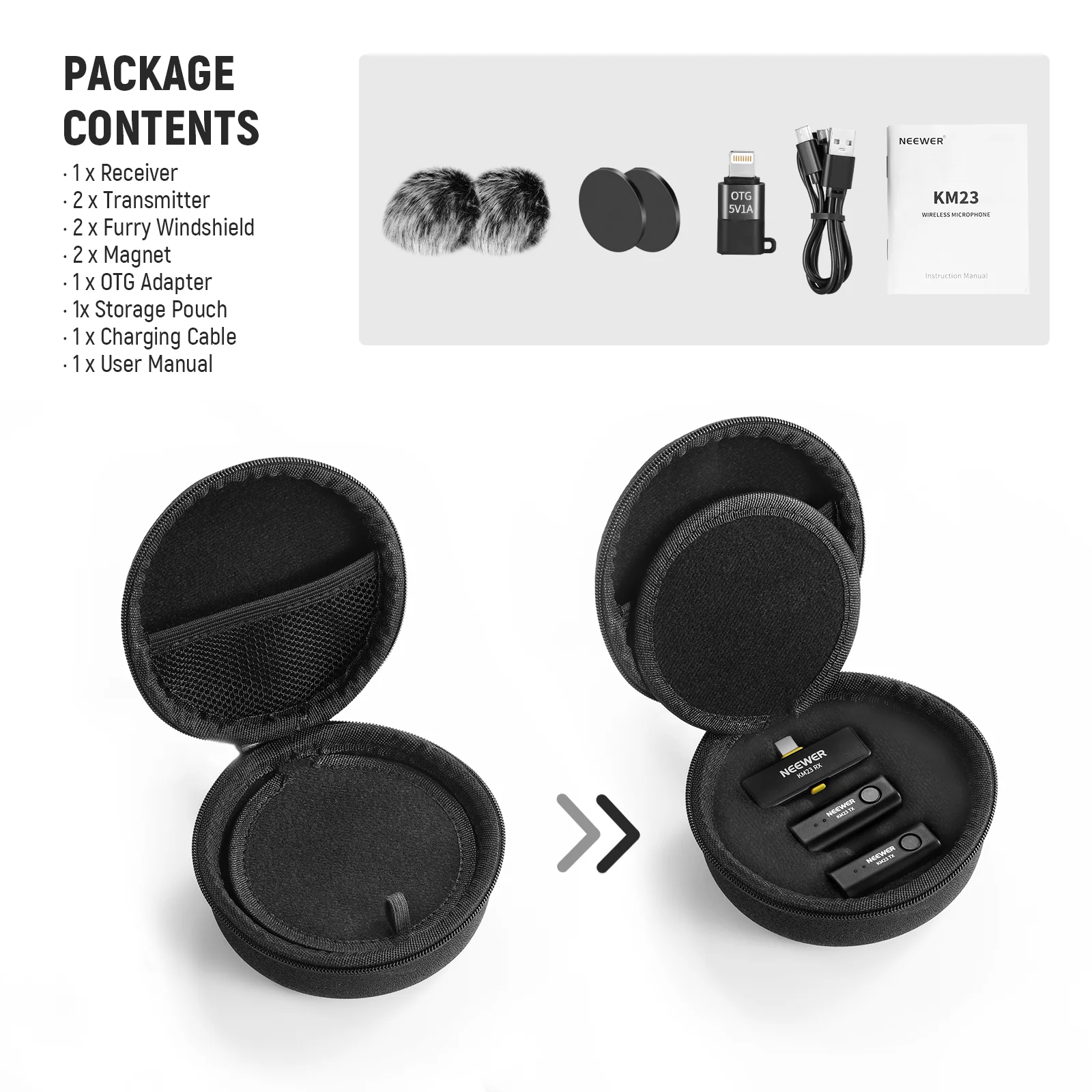 Kit de Micrófono Inalámbrico Neewer KM23 de Solapa 8