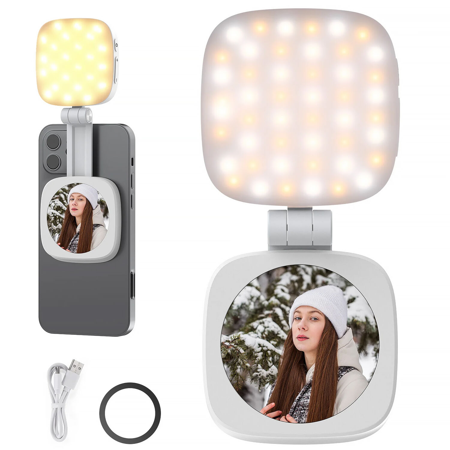 Luz Magnética Neewer Basics NL48B para Selfies - Blanco 1