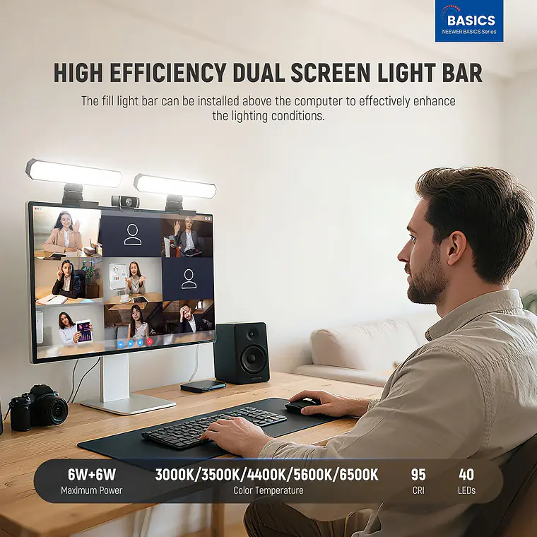 Barra de Luz Bicolor Neewer dual L10 para Monitores 2