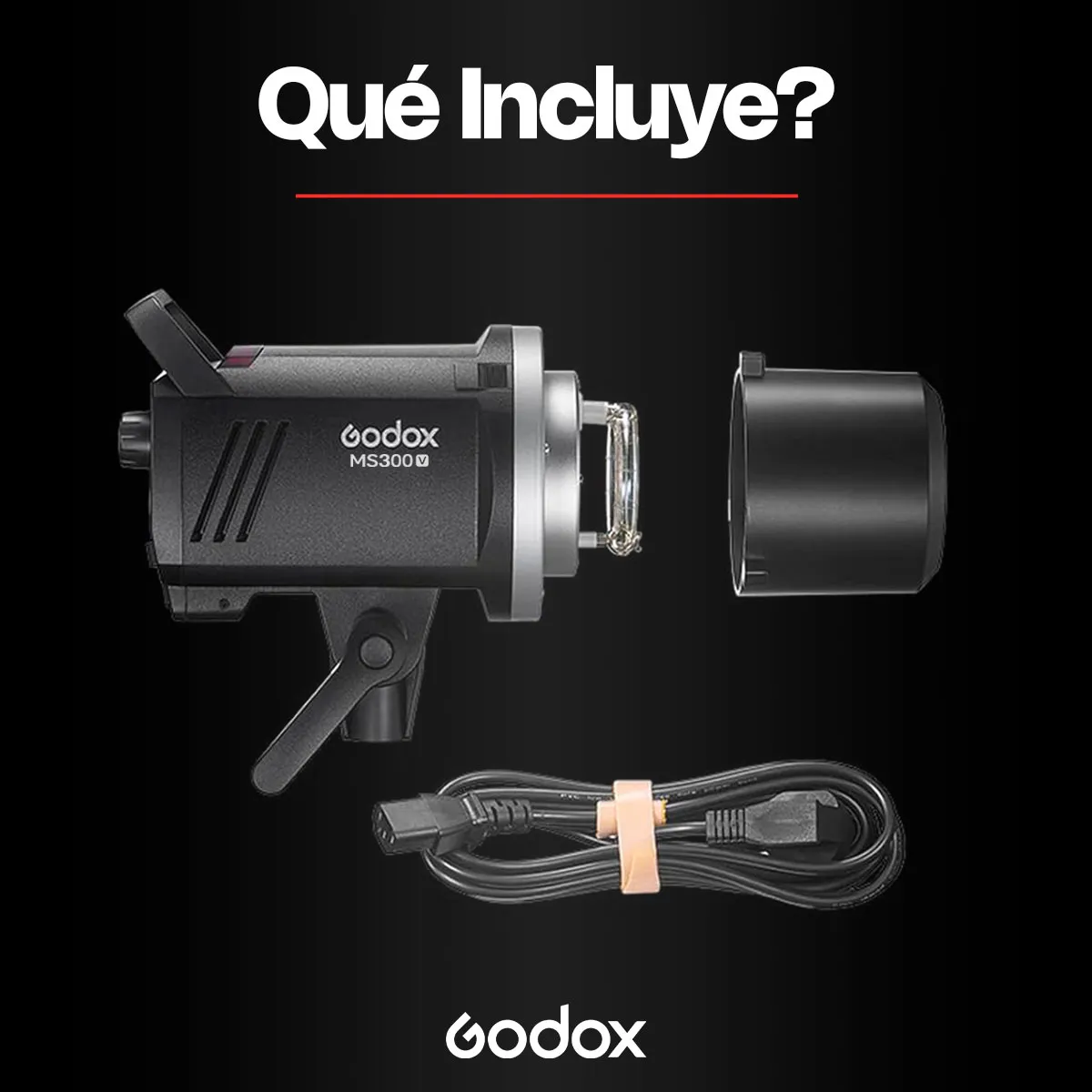 Flash de Estudio Godox MS300V - 300W 10