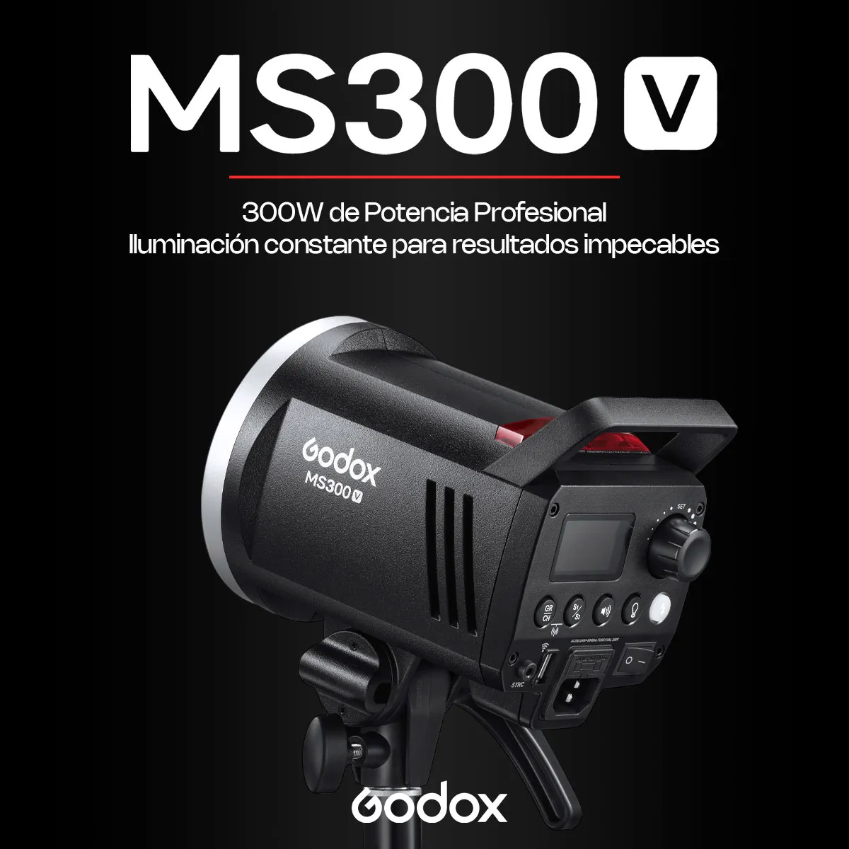 Flash de Estudio Godox MS300V - 300W 3