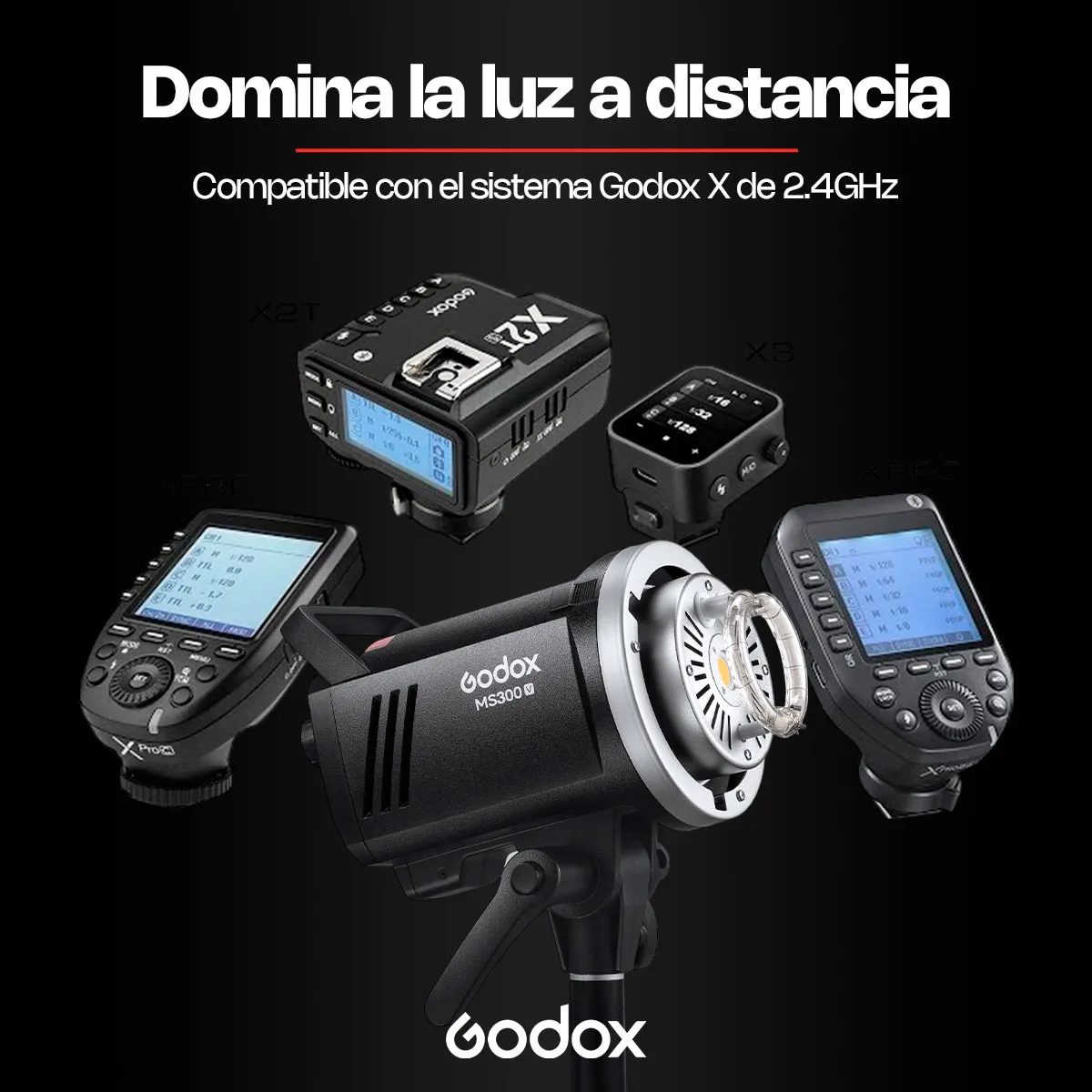 Flash de Estudio Godox MS300V - 300W 4